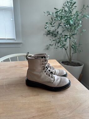 Beige Doc Marten boots